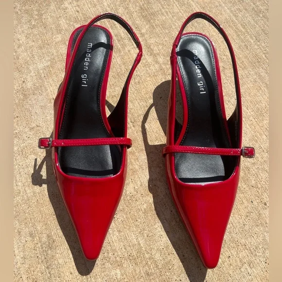 NWOT Steve Madden. 7.5 Krystall Slingback Kitten-Heel Pumps - Picture 4 of 15